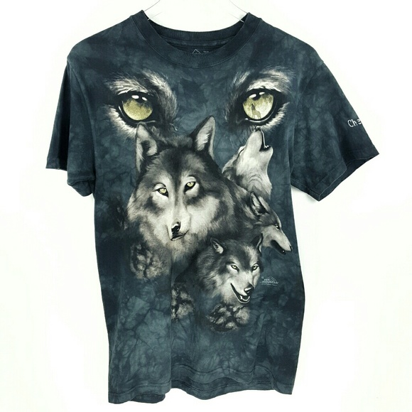Wolf Face NWT The Mountain 100/% Cotton Kid/'s T-Shirt